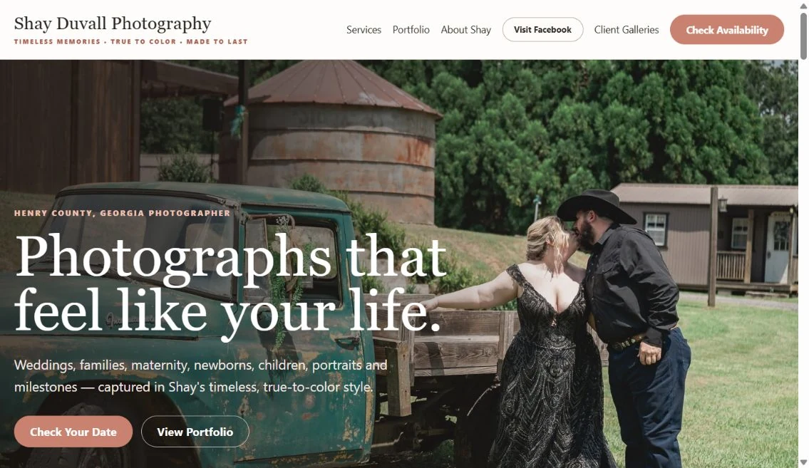 Shay Duvall Photography homepage: Photographs that feel like your life.